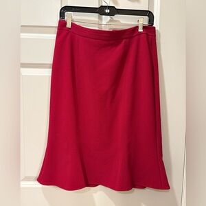 White House Black Market Vibrant Red A-Line Skirt